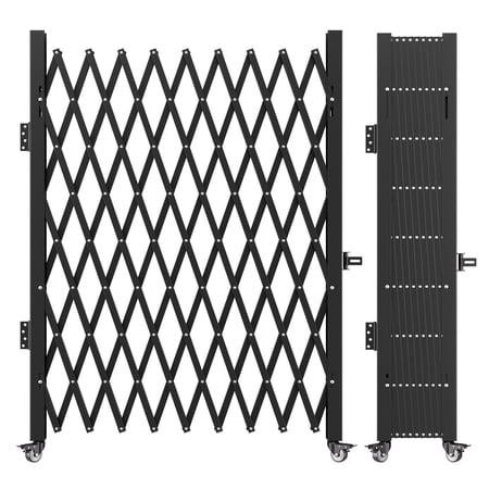 Dranite Single Folding Security Gate 7.25 ft H x 7.8 ft W,Accordion Gate with Padlock