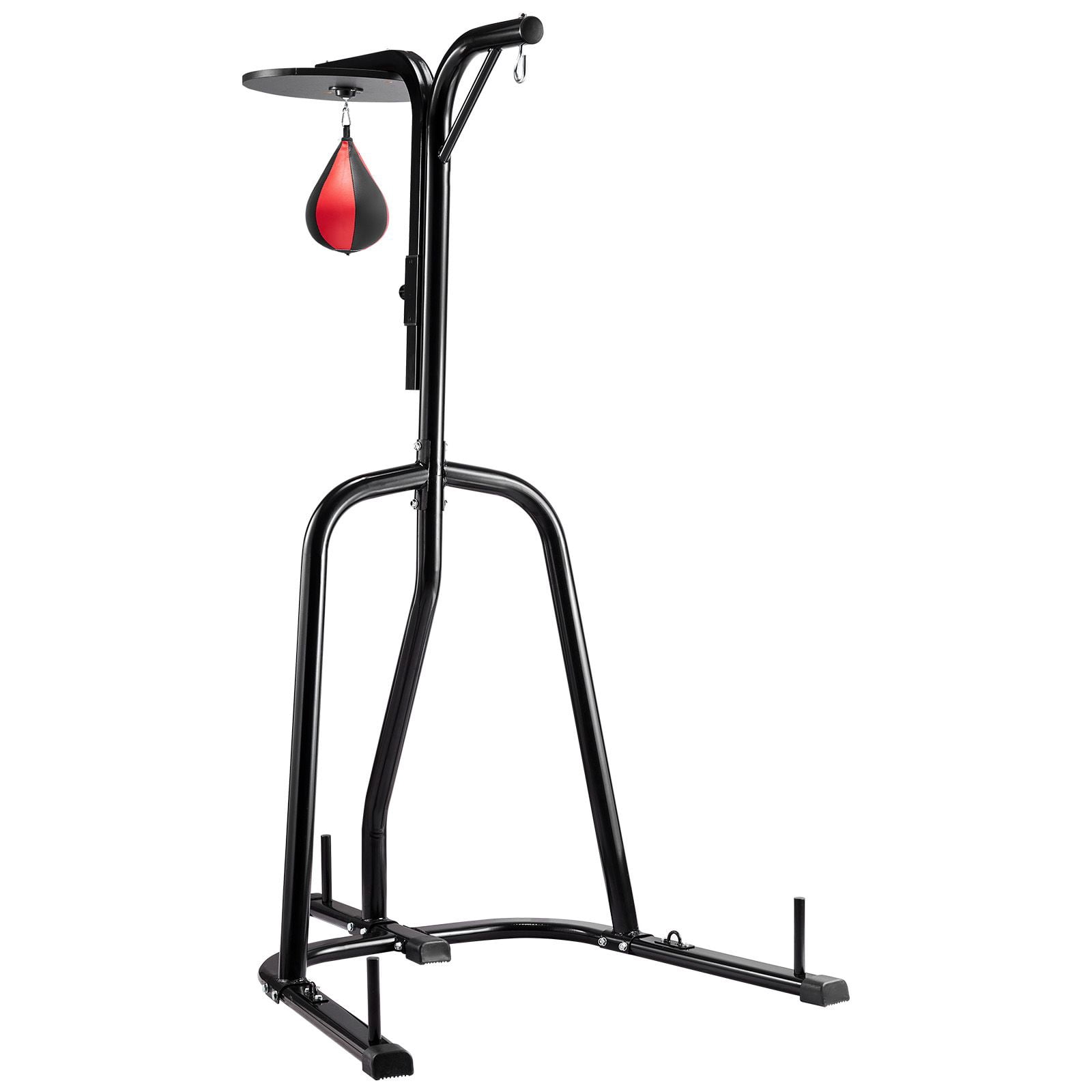 Dranite Steel 2-in-1 Adjustable Punching Bag Stand, Heavy Duty Freestanding Boxing Trainer with Speed Bag Platform, Holds 140 lbs for Home Gym Fitness Workout