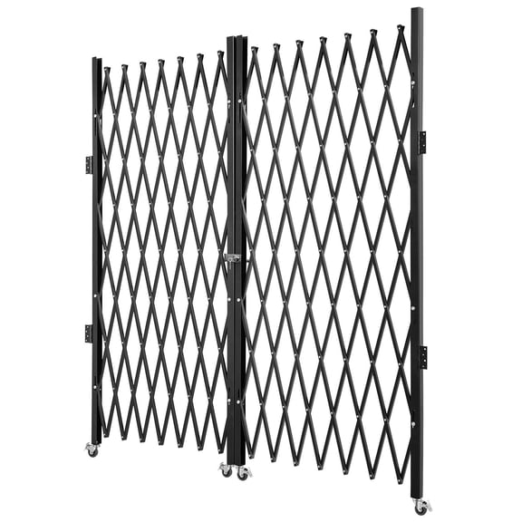 Dranite Steel Folding Security Gate 5'x10' - 360 Rolling w/ Keys