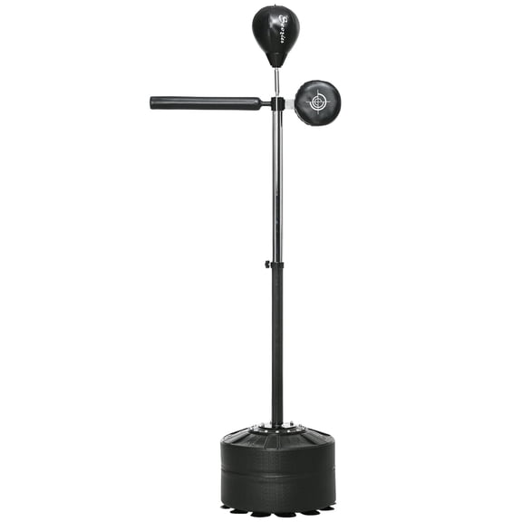 Dranite Suction Cup Freestanding Boxing Reaction Bag with Challenge Bar, 64-81in Adjustable Height for Teens Adults, Black
