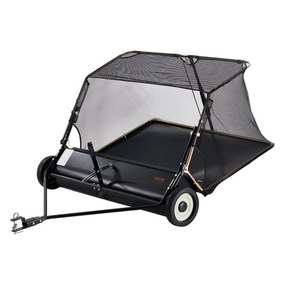 Dranite Tow-Behind Lawn Sweeper, 52-Inch, 26 cu.ft Capacity, Adjustable Height, Heavy-Duty for Leaves/Grass/Debris with Easy-Dump Rope - for Large Yards