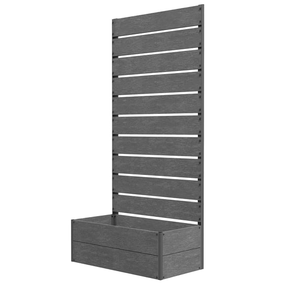 Dranite Trellis Planter for Climbing Plants, Raised Garden Bed, 28.25x15x59 Inch, Gray