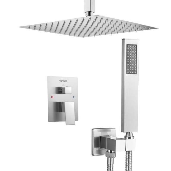 Dranite WALETTA Rainfall Bathroom Shower System, 12-Inch Square Rain Shower Head