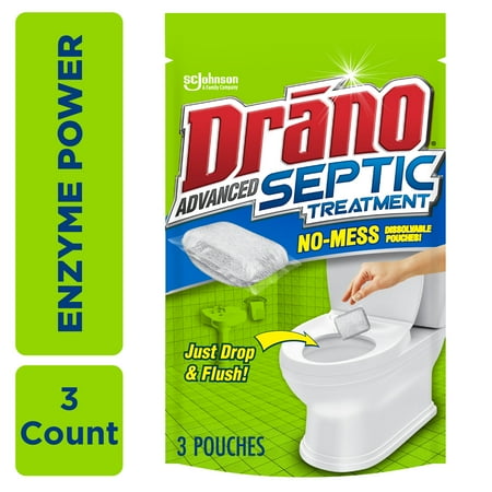 product image of Drano Advanced Septic Tank Treatment, Breaks Down Paper, and Solid Waste, 3 Pack, 4.5 oz