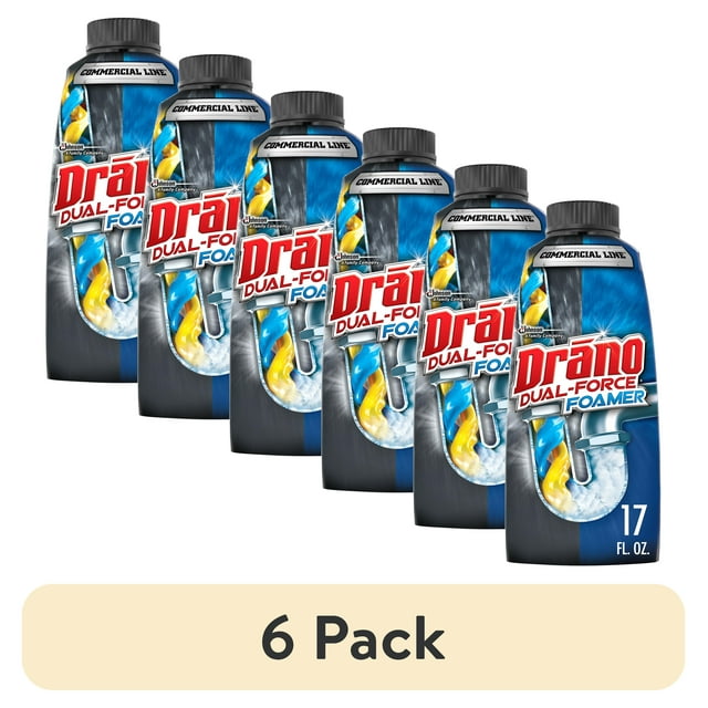 (6 pack) Drano DualForce Foamer, Hair and Drain Clog Remover