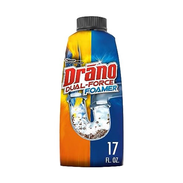 Drano DualForce Foamer Drain Clog Remover and Cleaner for Shower or