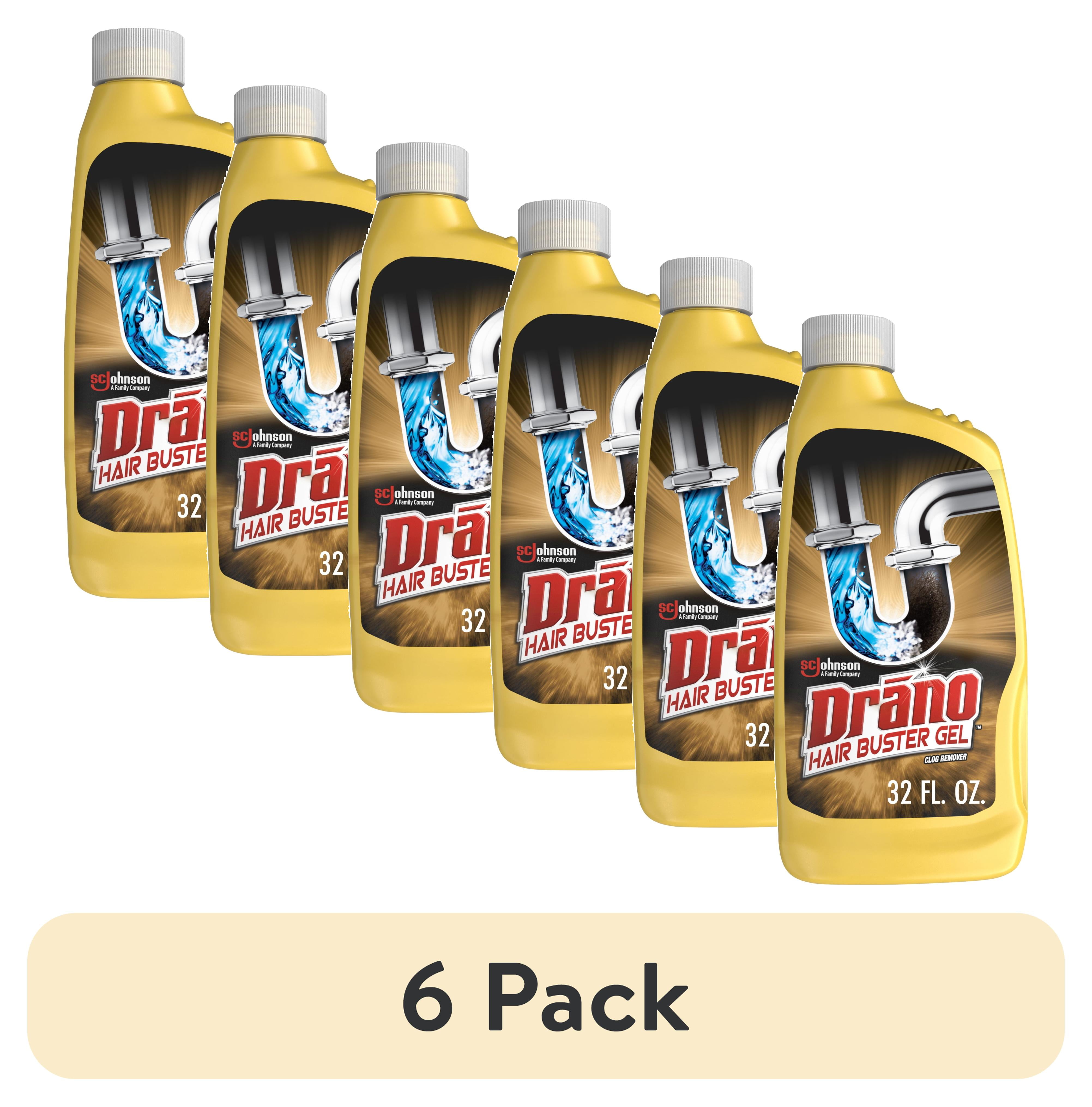 (6 pack) Drano Hair Buster Gel Drain Clog Remover, Commercial Line, 16