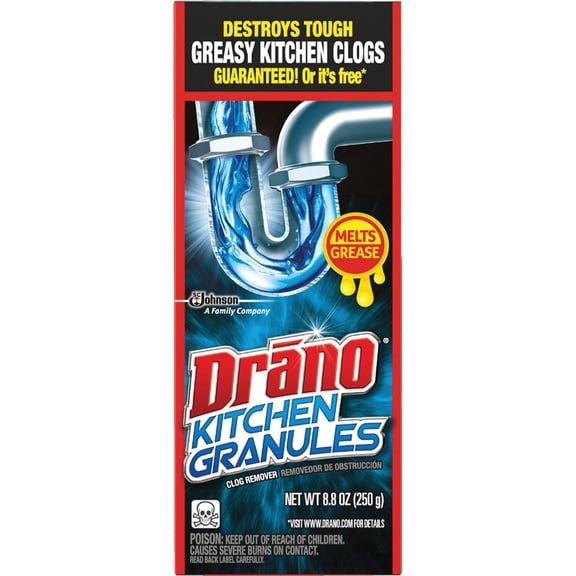 Drano Kitchen granules clog remover, 8.8 Ounce Pack of 3
