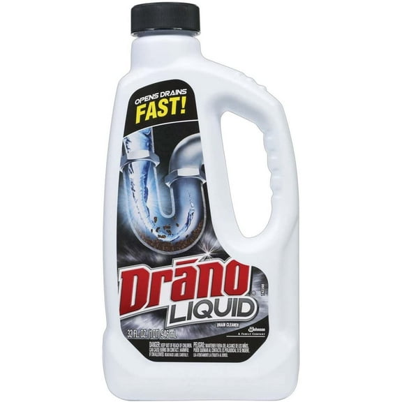 Diversey Drano Liquid Drain Cleaner - Clog-Free, Unscented - Single Piece, 32 OZ