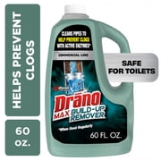 Drano Max Build-Up Remover, Drain Cleaner, Commercial Line, for Kitchen, Toilets, Shower, Sinks, 60 fl oz