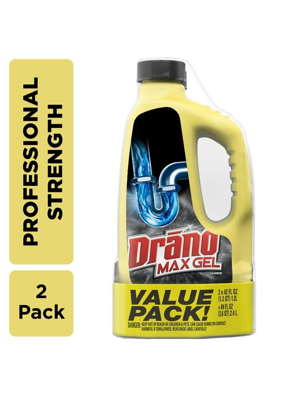 Drano Max Gel Clog Remover, Commercial Line, 42 oz, (Pack of 2)