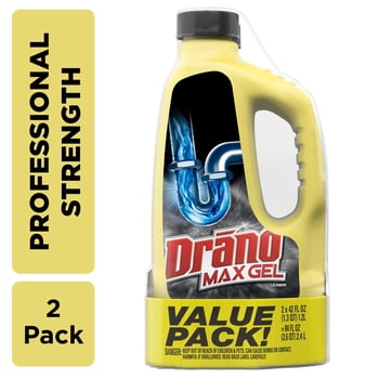 Drano Max Gel Clog Remover, Drain Clog Remover, Commercial Line, 42 fl oz (2 Pack)