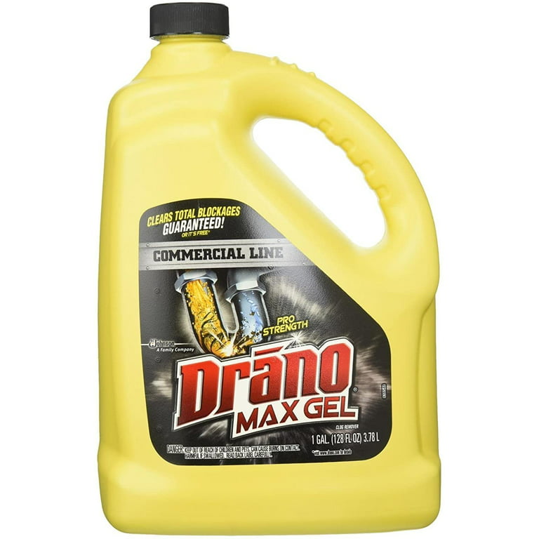 Drano Commercial Line Clog Remover, Max Gel, Pro Strength - 1 gal, 128 fl oz