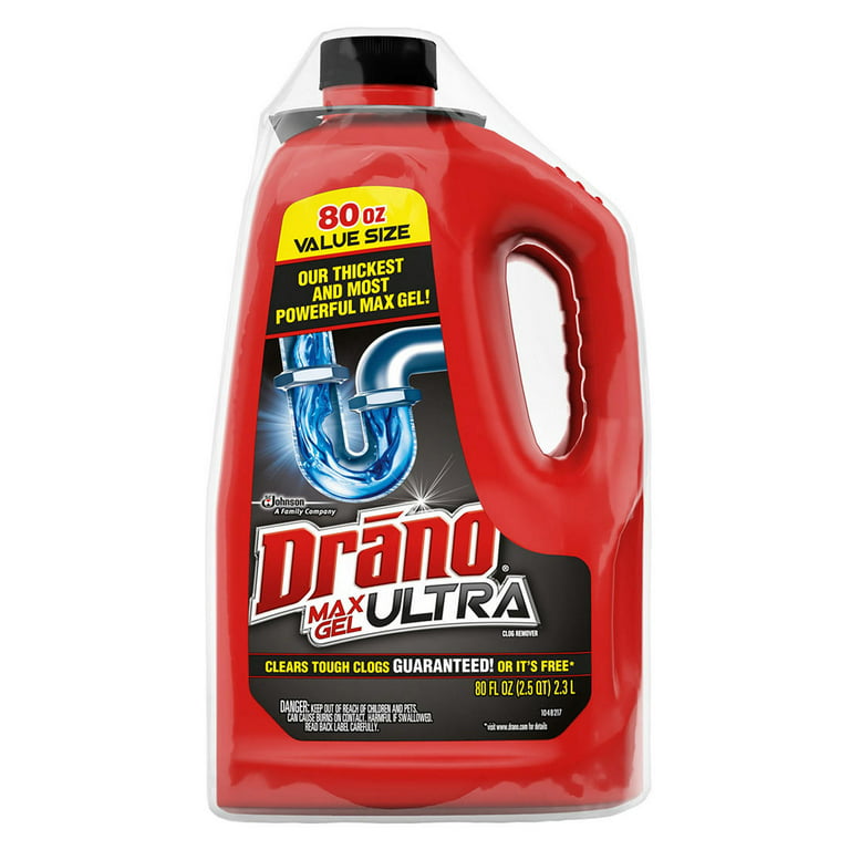80 Oz. Max Gel Clog Remover Drano Drain Cleaner And Shower Sink