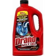 Drano Max Gel Drain Clog Remover and Cleaner for Shower or Sink Drains, Unclogs and Removes Hair, Soap Scum, Blockages, 80 oz