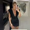 thumbnail image 1 of Draped Bodycon Dress (S, Black), 1 of 8