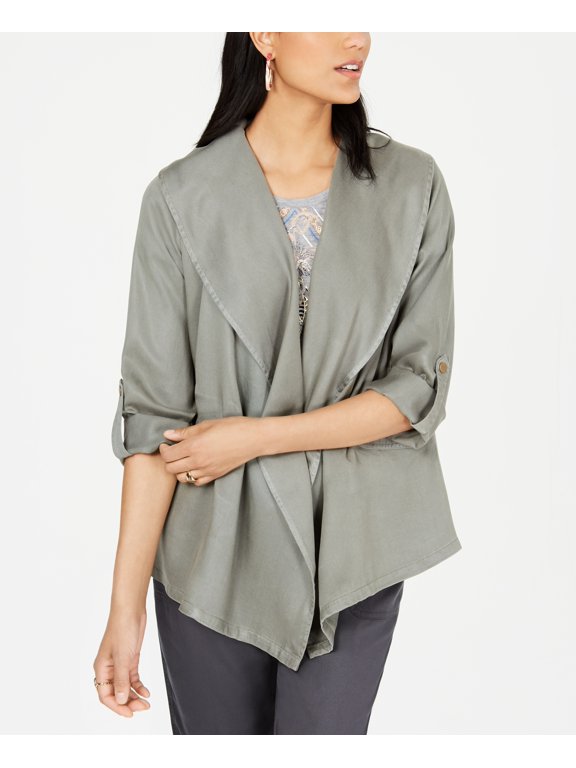 Draped Open-Front Jacket Co Sage M