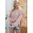 thumbnail image 1 of Draped Ruffle Longsleeve Top, 1 of 2