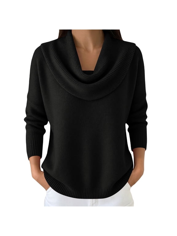 Draped Tops for Women Formal Office Attire Interview High Neck Flowy Top Wrap Blouses Sheer Boat Cape Sleeve Classy Outfits Business Casual Dress Professional