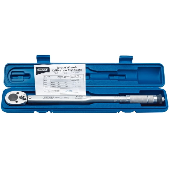 Draper 1/2" Sq.Drive Micrometer Reversible Ratchet Torque Wrench 30-210Nm, 30357