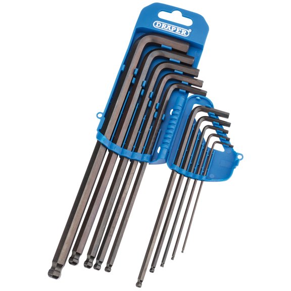 Draper 10 Pce Extra Long Metric Ball End Hex/Allen Key Set 2Mm-10Mm + Rack 33719