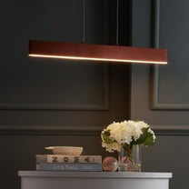 JONATHAN Y Draper 32" Dimmable Adjustable Integrated LED Metal Linear Pendant, Anodized Bronze