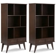 thumbnail image 1 of Simpli Home Draper 35W Bookcase and Storage Unit (Set of 2) in Medium Auburn Brown, 1 of 12