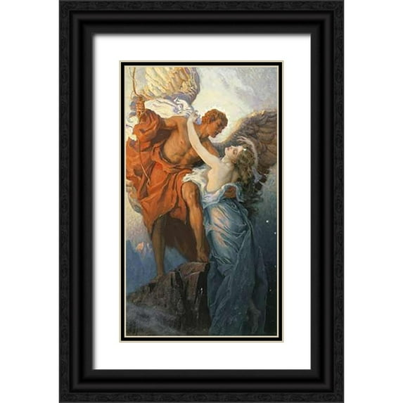 Draper, Herbert James 15x24 Black Ornate Wood Framed with Double Matting Museum Art Print Titled - Day and The Dawnstar