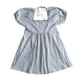 thumbnail image 1 of Draper James Ladies Square Neckline Tie Back Puff Sleeve Dress (Chambray Blue, L), 1 of 2