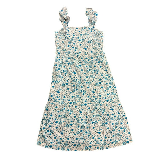 Draper James Women's Flutter Strap Smocked Midi Dress (Blue Paisley, XXL)