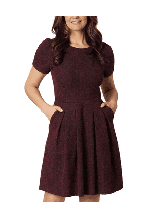 Women's Knit Dress Dark Red XS