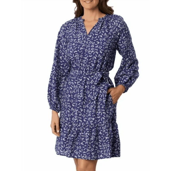 Draper James Women's Long Sleeve Belted Dress Navy Medium