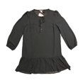 thumbnail image 1 of Draper James Women's Long Sleeve Tie Neck Flounce Shift Dress (Black, XS), 1 of 3