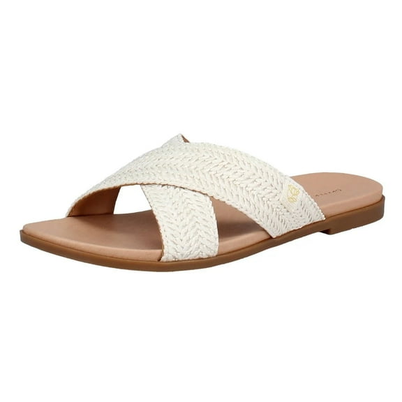 Draper James Women's Raffia Sandal, White, Size 7