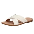 thumbnail image 1 of Draper James Women's Size 10 Alex Raffia Cross Strap Sandals, White, 1 of 5