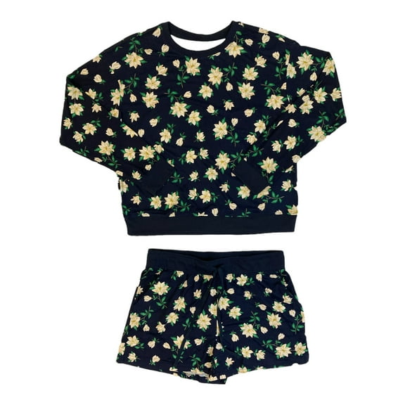 Draper James Womens 2 Piece Lounge Set Navy Floral XL