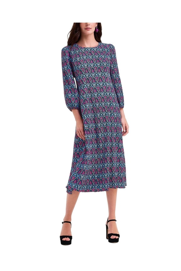 womens Long-Sleeve Midi Dress, 8