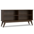thumbnail image 1 of Simpli Home Draper SOLID HARDWOOD 30 inch x 64 inch Mid Century Modern Low Bookcase in Walnut Brown, 1 of 12