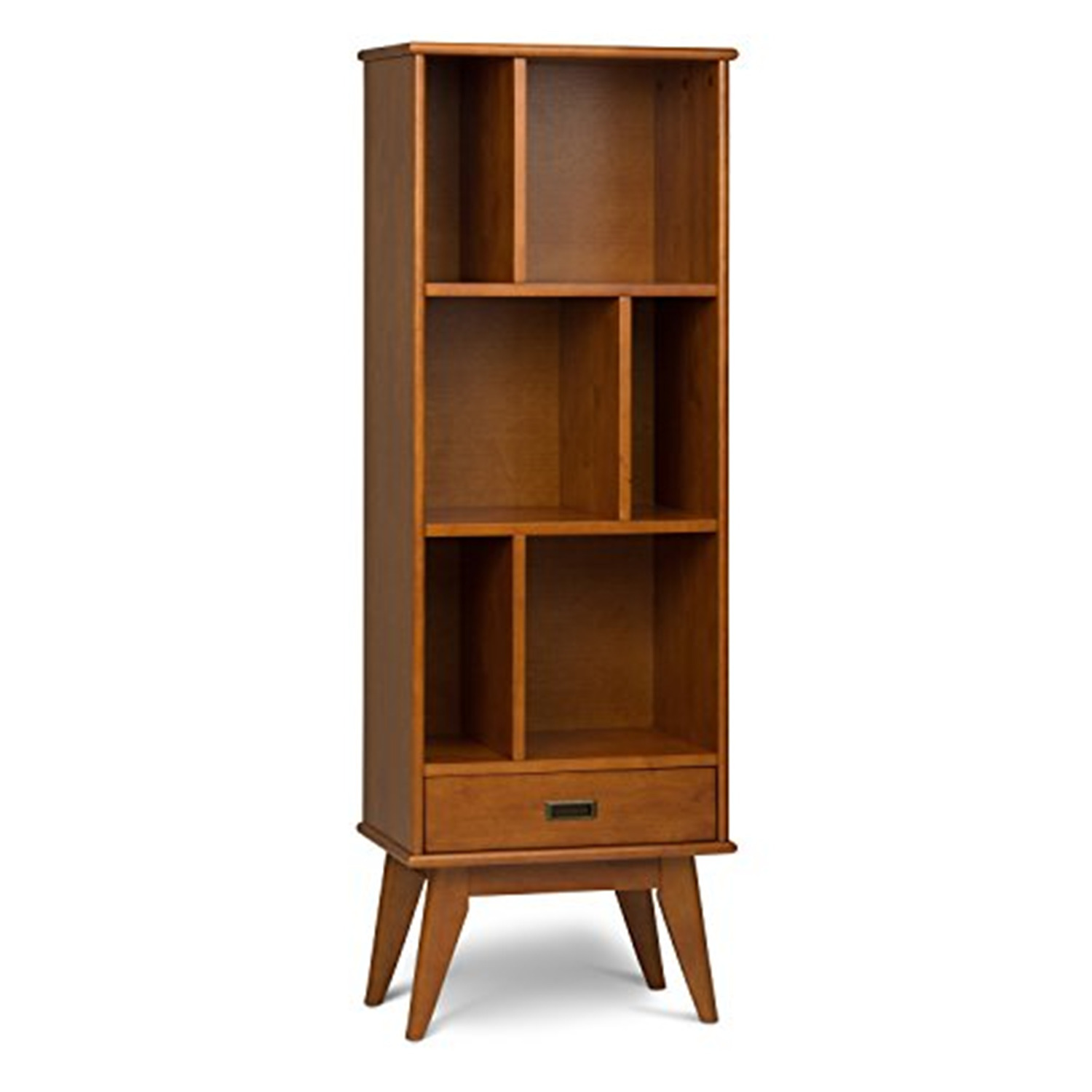 Draper SOLID HARDWOOD 64 inch x 22 inch Mid Century Modern Bookcase and Storage Unit in Teak Brown - image 1 of 3