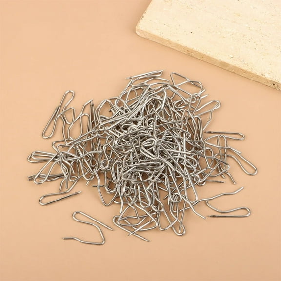 Drapery Pin-hook Package, 50/100 Count in Stainless Steel, for all Types of Curtains