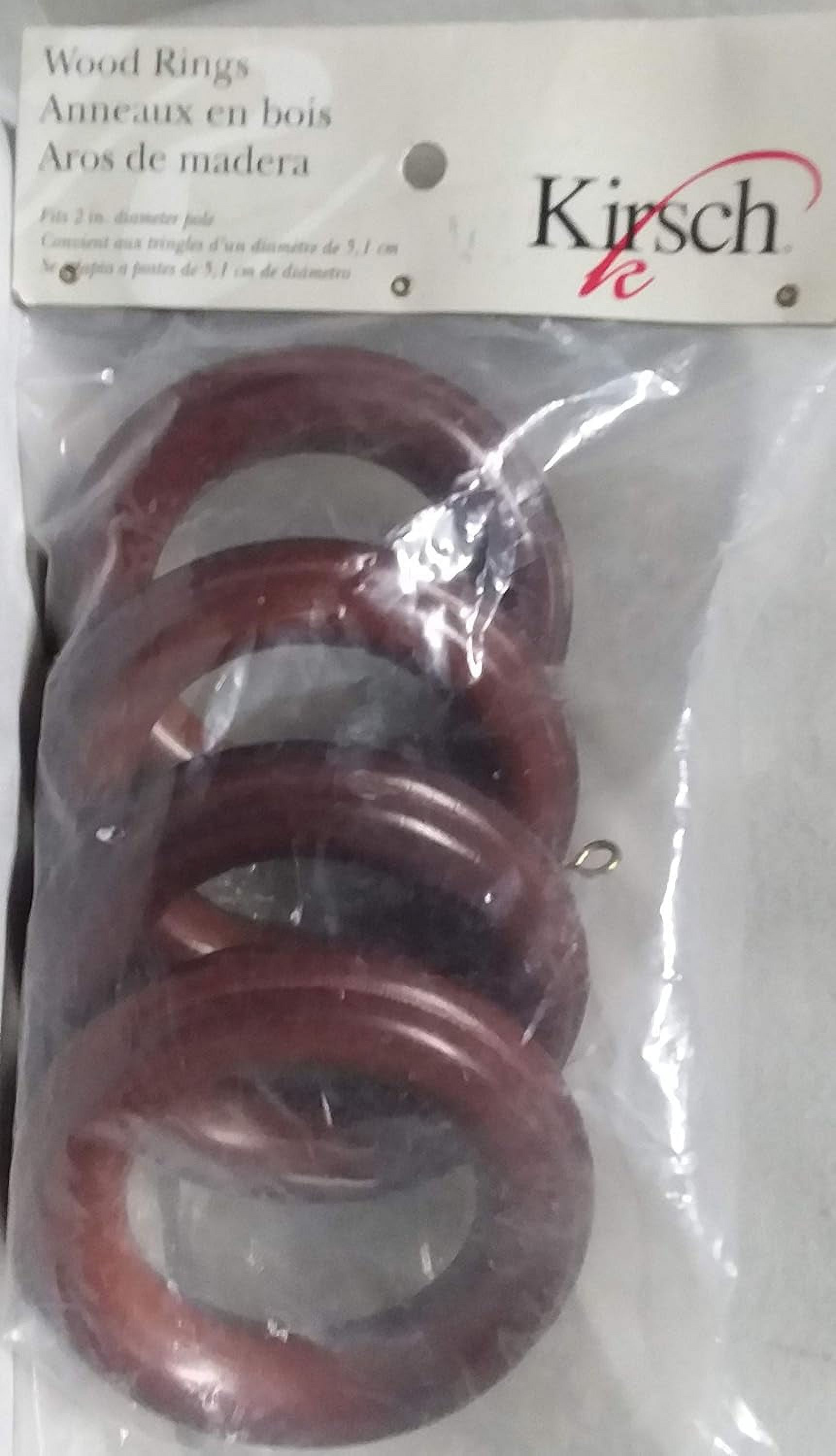 Drapery Ring w/Eyelet Kirsch Wood Trends 2" Mahogany