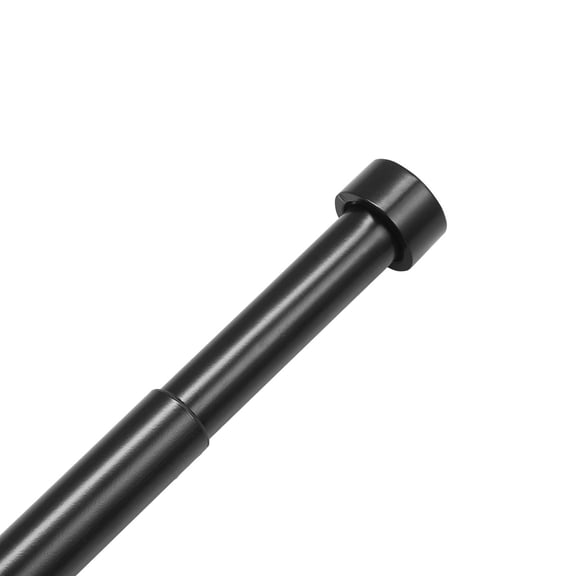 1 Inch Double Curtain Rods 36 to 72 Inches Adjustable Telescoping Dual Window Drapery Rod Set, Black Finish with Round Finials, for Sheer and Blackout Curtains in Living Room Bedroom Office