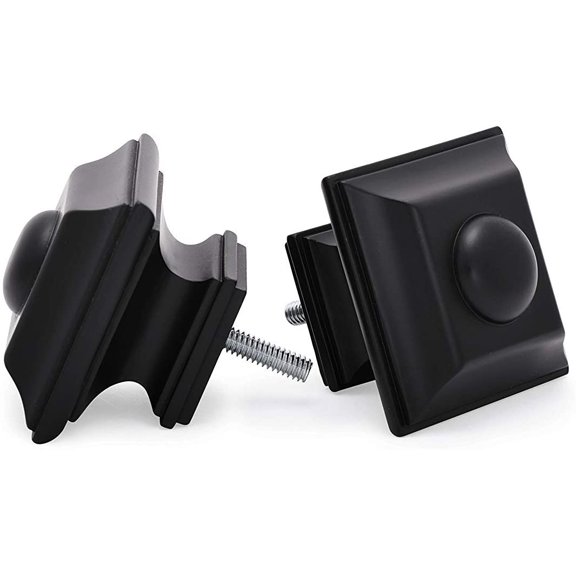 Drapery Treatment Window Curtain Rod - Square Design 1 1/8 Rod. 120 to 240 Inch - Black