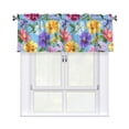 thumbnail image 1 of Drapery Wear Rod Short Curtain 54x18in Filter With Light Feature For Easy Installation Rod Free For Bedroom Kitchen Bathroom\r\n Flowers Against A Blue Background, 1 of 7