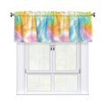 thumbnail image 1 of Drapery Wear Rod Short Curtain 54x18in Filter With Light Feature For Easy Installation Rod Free For Bedroom Kitchen Bathroom\r\n Lightgreen Tie Dye Background Rainbow Colors, 1 of 7