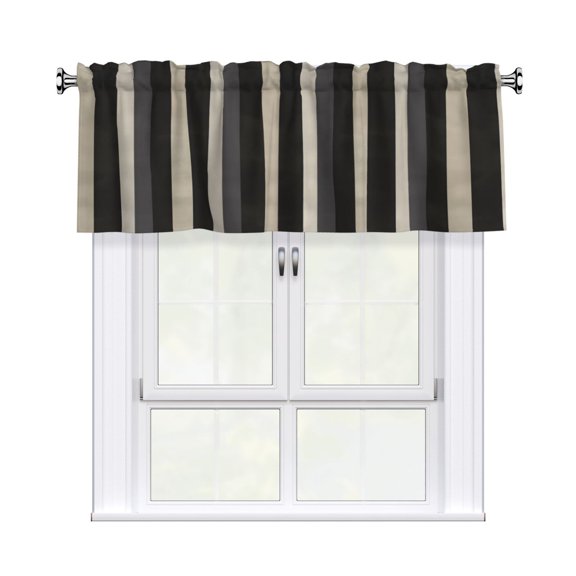 Drapery Wear Rod Short Curtain 54x18in Filter With Light Feature For Easy Installation Rod Free For Bedroom Kitchen Bathroom
 Pale Violet Grey Stripe_2