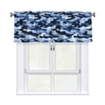 thumbnail image 1 of Drapery Wear Rod Short Curtain 54x18in Filter With Light Feature For Easy Installation Rod Free For Bedroom Kitchen Bathroom\r\n Vector Camouflage Pattern Blue_4, 1 of 7