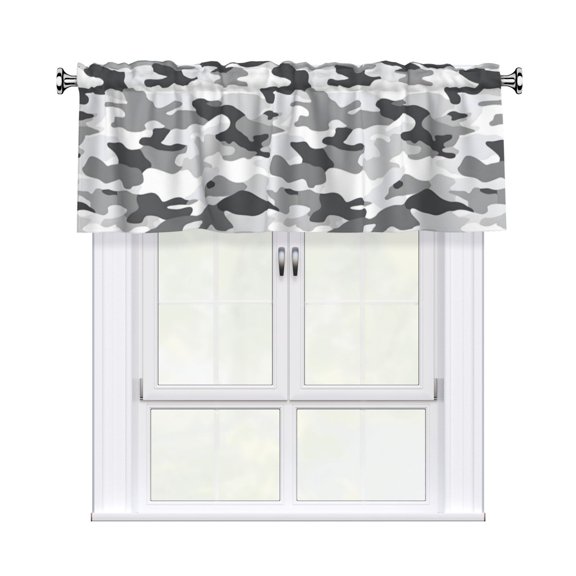 Drapery Wear Rod Short Curtain 54x18in Filter With Light Feature For Easy Installation Rod Free For Bedroom Kitchen Bathroom
Vector Camouflage Pattern Gray_2