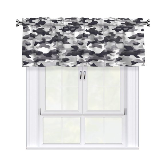 Drapery Wear Rod Short Curtain 54x18in Filter With Light Feature For Easy Installation Rod Free For Bedroom Kitchen Bathroom
Vector Camouflage Pattern Gray_4