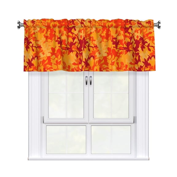 Drapery Wear Rod Short Curtain 54x18in Filter With Light Feature For Easy Installation Rod Free For Bedroom Kitchen Bathroom
Vector Camouflage Pattern Orange Red_3